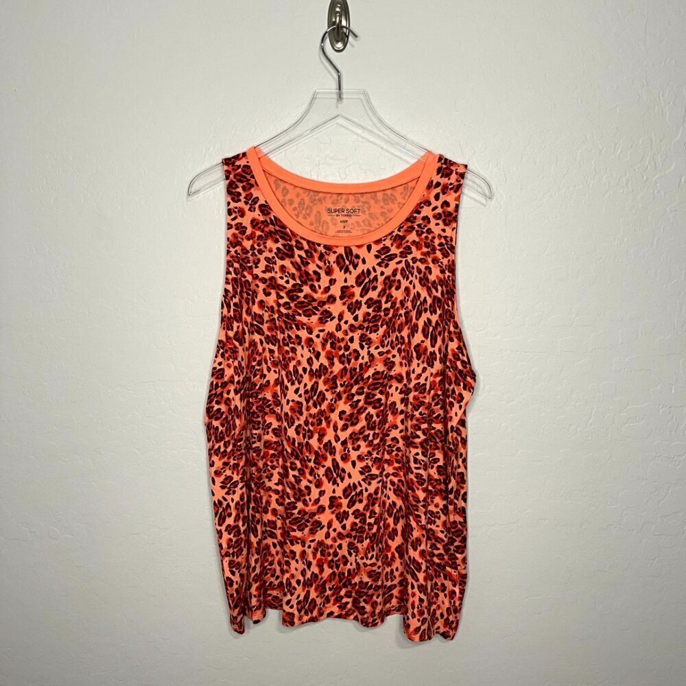 Torrid Leopard Print Super Soft Crew Neck Tank 3 3X 22/24 - Picture 3 of 6